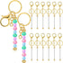 12 Pcs Beadable Keychain Bars Metal Bead Keychain DIY Blank Keychain Supplies for Crafts Jewelry Making(Gold)...