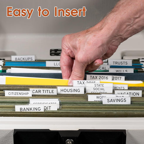 50-Pcs File Folder Labels for Hanging Folders Inserts File Tabs, 4-Inch Split File Organizer Inserts Plastic Tabs for School Learning, Office Supp...