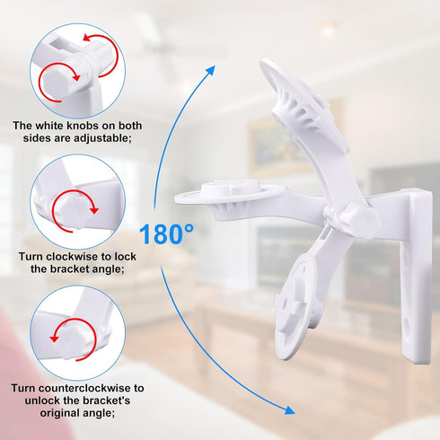 2pcs Camera Wall Mount Compatible with Reolink E1 / E1 Pro, White Camera Wall Bracket Adjustable Ceiling Camera Mount for Mercury TPLINK, 4 Rubber...