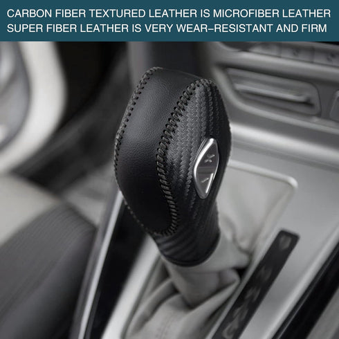 UGSHY 1 PC Car Leather Gear Shift Knob Cover, Automatic Transmission Car Boots Shifter Lever Knob Trim, Compatible with Ford Maverick Esports Mond...
