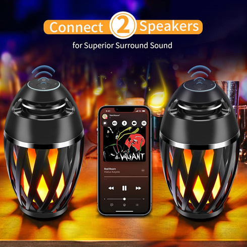 Flame Light Speaker, Led Flame Speakers Torch Atmosphere Bluetooth Speakers & Outdoor Portable Stereo Speaker with HD Audio and Enhanced Bass Flic...