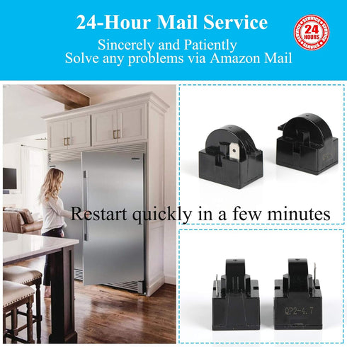 Reyhoar 2 Pcs QP2-4.7/ QP2-4R7 4.7 Ohm Refrigerator PTC Start/Starter Relay Replacement Part for Mini Fridges and Coolers (1 Pin)