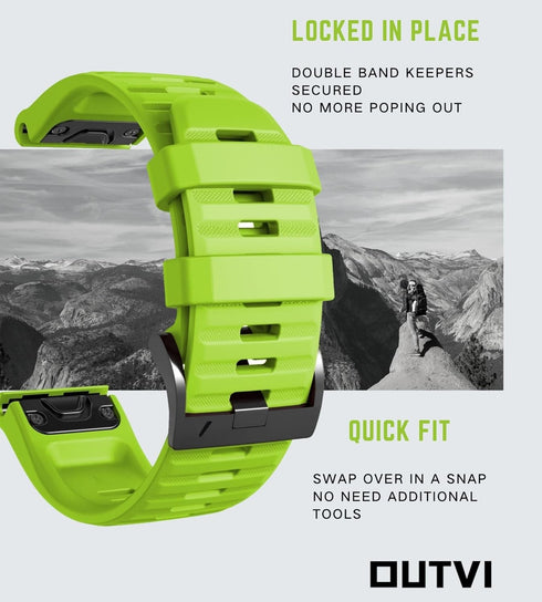 26mm watch band compatible with garmin fenix 5x 6x Pro 7x 3 hr rugged silicone quick fit 26 strap replacement for Epix Pro Gen 2 51mm Enduro 2 Des...