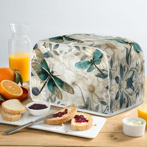 Dragonfly Daisy Toaster Cover 4 Slice Stain Resistant Bakeware Covers?Washable Kitchen Broiler Organizer Bag Fit for Most Standard Toasters, Machi...