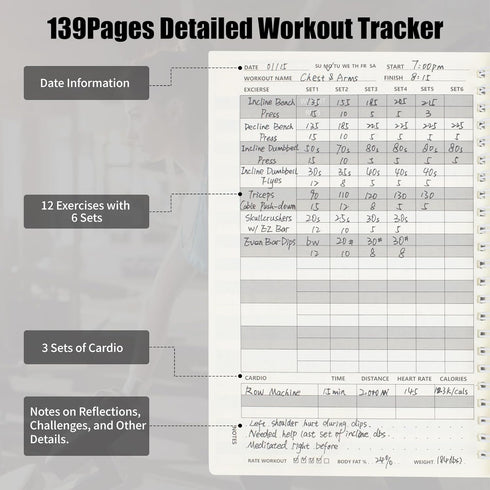 Fitness Journal,Workout Journal for Women & Men, A5 Size(5.5" x 8.2") Fitness Planner for Daily Fitness Tracking, Bodybuilding Progress, and Achie...