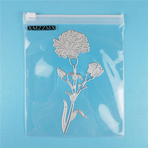 Patchwork Carnation Flowers Die Cuts for Card Making, Paper Embossing Metal Cutting Dies Kit Templates, Storage Pockets Supplies, Photo Frame Albu...