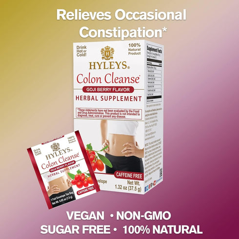 Hyleys Colon Cleanse Tea Goji Berry Flavor - 25 Tea Bags (1 Pack)...