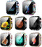 8 Pack Case Compatible for Apple Watch SE Series 6 5 4 3 2 44mm 40mm 42/38mm Hard PC Flowers Case with Tempered Glass Smartwatch Screen Protectors...