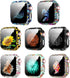 8 Pack Case Compatible for Apple Watch SE Series 6 5 4 3 2 44mm 40mm 42/38mm Hard PC Flowers Case with Tempered Glass Smartwatch Screen Protectors...
