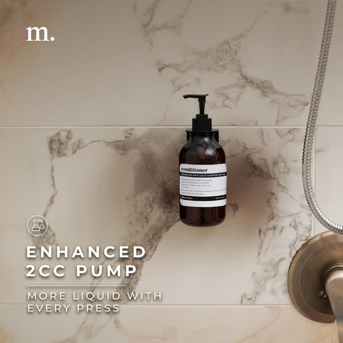 MaisoNovo Shampoo and Conditioner Dispenser - Shower Soap Dispenser Wall Mounted - 16.9 fl oz Set of 1 Amber Plastic Bottles Black Pump - Shampoo ...