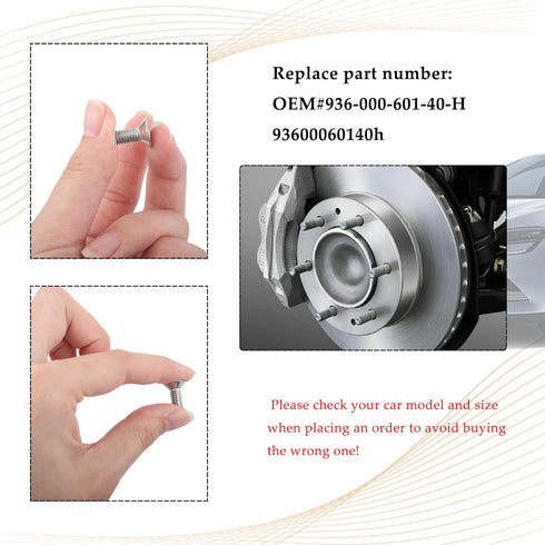 4PCS Brake Disc Rotor Screws Kit for Front Rotors and Brake Pads,Stainless Steel Screws for Brake System,OEM#936-000-601-40-H Compatible with Hond...