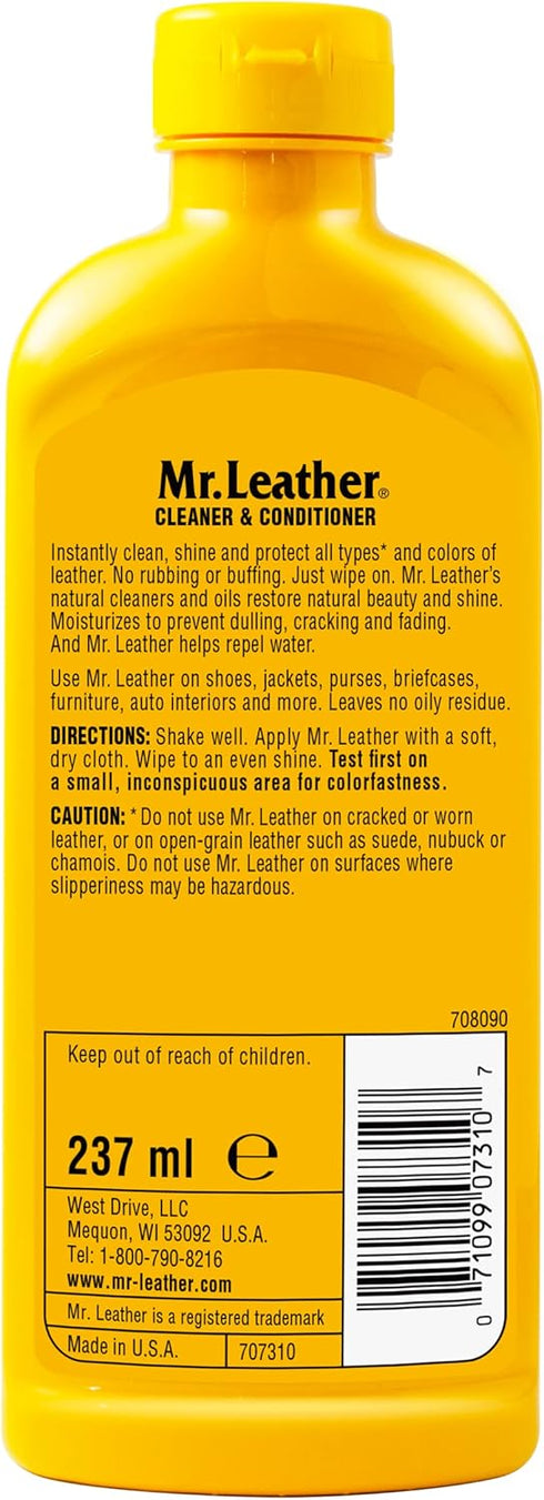 Cleaner and Conditioner - Leather Conditioner to Shine & Protect – Leather Protector Liquid – Use as Sofa Cleaner, Boot Cleaner, or Furniture Clea...