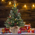 MEETYAMOR 2 FT Mini Christmas Tree, 24" PE Prelit Small Artificial Tabletop Snow Flocked Christmas Trees Decor with 20 Lights Timer, Outdoor Indoo...