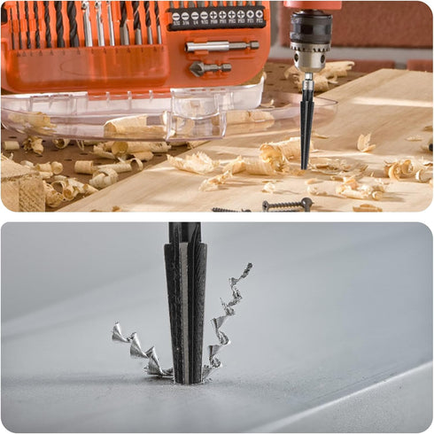 5pcs Tapered Reamer Tool Set, 3-13mm (1/8''-1/2'') & 5-16mm(1/2"-5/8") Bridge Pin Hole Hand Reamer Tool Detachable T-Handle Tapered Reamer for Gui...