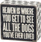 Primitives by Kathy 22223 Pawprint Trimmed Box Sign, 4" x 4", All the Dogs, Heaven is Where...