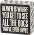 Primitives by Kathy 22223 Pawprint Trimmed Box Sign, 4" x 4", All the Dogs, Heaven is Where...