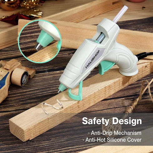 HAUSHOF Mini Hot Glue Gun Kit with Hot Glue Sticks (20-Piece), for Home Decoration & Crafts & Quick Repairs, 20W, 120V...