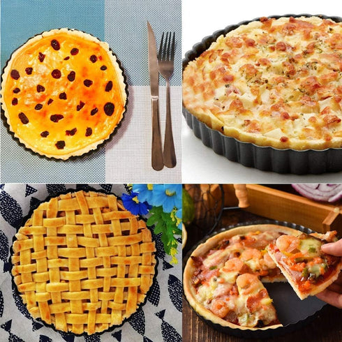 Tart Pan, 9 Inch Tart Pans, Non-Stick Removable Loose Bottom Carbon Steel 9In Tart Pan, The 9.5 Inches at the Top and 9 Inches at the Bottom, With...