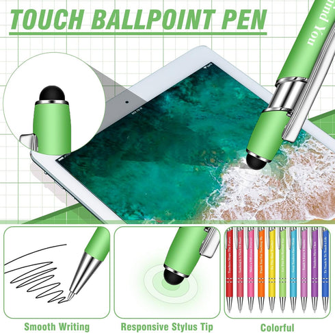 Greeting Theme Ballpoint Pen Teacher Appreciation Pen Inspirational Ballpoint Pens Screen Touch Metal and Stylus Pen for Teacher Writing Stationer...