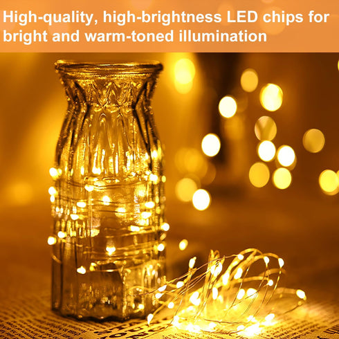 24 Pack Fairy Lights Battery Operated String Lights-3.3ft 20 LED Silver Wire Warm White for Wedding,Party,Table Centerpieces,DIY Crafts,Mason Jars...