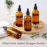 AOZITA 4 Pack, 100ml Dark Amber Dropper Bottles with 1 Funnels & 4 Labels - 3.4oz Brown Glass Tincture Bottles with Eye Droppers for Essential Oil...