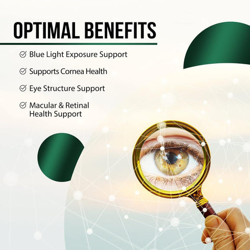 Eye Vitamin & Mineral Supplement with Lutein, Zeaxanthin, Bilberry & Zinc, Supports Eye Strain, Vision Health for Adults with Vitamins C & E, Non-...