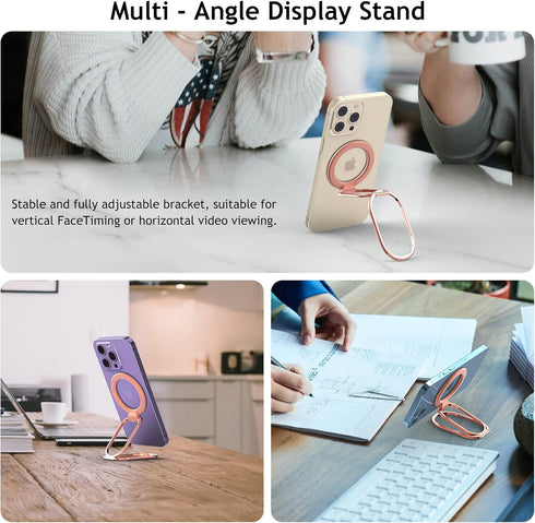 Mag Safe Phone Ring Holder, Compatible with MagSafe Phone Grip, Removable Magnetic Ring Holder Magsafe Accessories Adjustable Finger Phone Ring St...