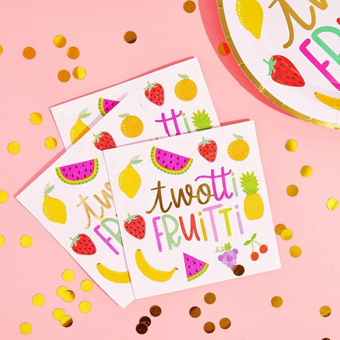 Sparkle and Bash Twotti Fruity Birthday Decorations Paper Cocktail Napkins, 50-Pack - 5 x 5 in Folded, Pink 2-Ply - Absorbent Napkins...