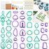 Polymer Clay Cutters for Earring Making - 160pcs Clay Tools Set with Earrings Accessories, 42+8pcs Different Shape Plastic Clay Molds clay cutters...