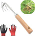Gardening Weed Puller Tool,V-Shaped Hand Weeding Pulling Tool,Weed Removal Tool,Wood Handle Weeder Tool for Garden,Uprooting Weed Remover Tools (1...