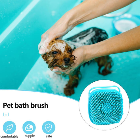 Dog Bath Brush, 3 Pcs Dog Shampoo Brushes, Dog Bath Scrubber, Pet Dog Shampoo Dispenser Brush, Silicone Dog Scrubber for Bath Massage Brush for Sh...