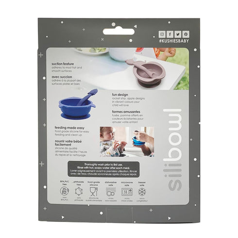 SILIBOWL + Spoon Set by Kushies Cute Silicone Bowl with Suction and Spoon Set for Babies, Toddlers and Kids, Non Slip, Dishwasher, Microwave, Free...