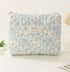 2PCS Quilted Makeup Bag,Large Floral Cosmetic Bag,Cotton Makeup Bag Set, Coquette Aesthetic Floral Travel Makeup Organizer Bag...