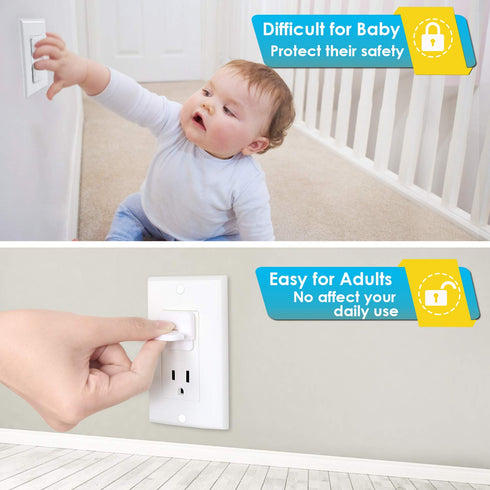 Outlet Covers Babepai 38-Pack White Child Proof Electrical Protector Safety Improved Baby Safety Plug Covers...