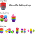 Silicone Cupcake Liners Reusable Silicone Baking Cups Nonstick Muffin Molds Easy Clean Silicone Muffin Liners, 24 Pieces in 8 Rainbow Colors...