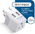 Ceptics UK Travel Adapter Plug - with 2 USB + USA Socket Input - Type G - Ultra Compact - Safe Grounded Perfect for Cell Phones, Laptops, Camera C...