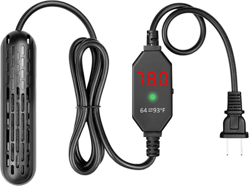 YukiHalu Small Aquarium Heater 25/50/100/150W with Protective Cover, Mini Fish Tank Heater, External Controller, Temperature Adjustable, Digital D...