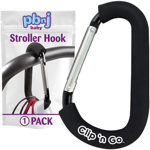 Stroller Hooks for Hanging Diaper Bags - Mommy Stroller Clip and Stroller Accessories Organizer Hook - Large Carabiner Clips for Mom Purse Shoppin...
