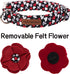 Unique style paws Valentine's Day Dog Collar with Removable Felt Flower Tie Girls Boys Pet Collar for Small Medium Large Dogs-Gothic Love-XS...