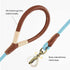 Mile High Life Dog Leash | Strong Rope Dog Leash w Premium Leather Tailor Handle | 5 Feet Dog Leash w Heavy Duty Clasp | Blue Rope Leash for Small...