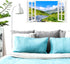 Landscape Wall Sticker Decor 3D Fake Window Wall Sticker Mountain Scenery Wall Sticker Peel and Stick Wall Art Wallpaper Removable Faux Window Wal...