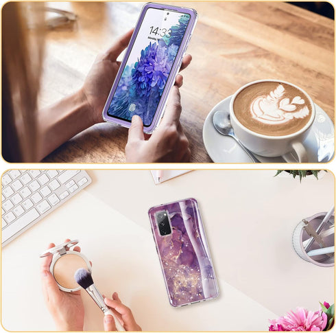 Esdot Compatible with Samsung Galaxy S20 FE Case with Built-in Screen Protector,with Fashionable Designs for Women Girls,Protective Phone Case for...