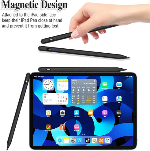 Active Stylus Pens for Touch Screens Rechargeable Tablet Pen POM Tip Magnetic iPad Pencil Stylus Pen for iPad/Pro/Air/Mini/iPhone/Samsung/Android ...