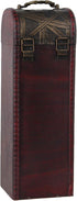 BQLZR Natural Wooden Vintage Wine Bottle Box for 1 Bottle Gift Set Daffodil Pattern Rectangular Cylinder With Handle...