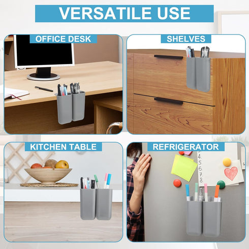 6 Pcs Screen Pen Pencil Holders Attachable Deskside Pen Holder Computer Monitor Desktop Pen Organizer with Self Adhesive Attacher for Office Suppl...