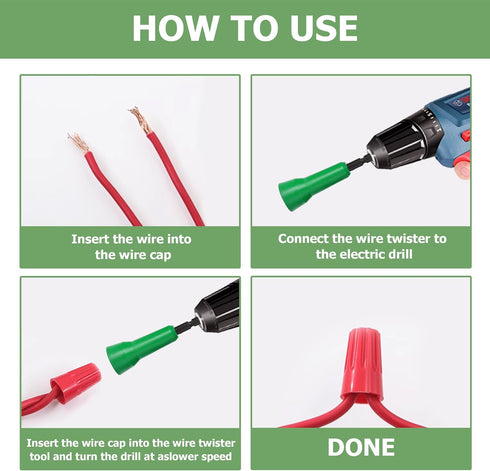 Wire Twister Tool,Wire Twister Tool for Drill Wire Nut Twister Electrical Wire Twister Wire Stripper and Twister Wire Stripping Tool and Wire Cap ...