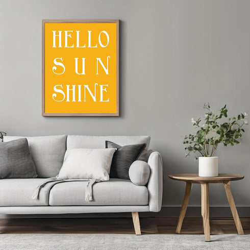 Posterizer 1 pcs-Hello sunshine-good morning message-Kids Room Art-Typography Art-Gift For Baby Nursery, Boys, Girls, Toddlers- UNFRAMED Wall Art...