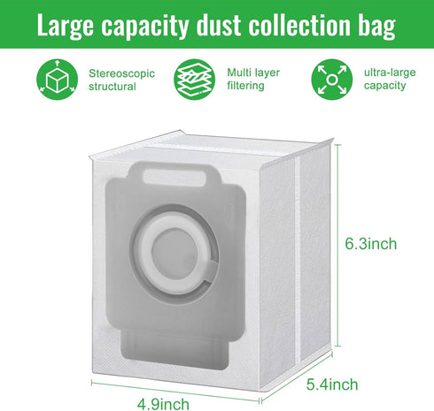 HNRLOY 12 Pack Vacuum Dust Bags Compatible with iRobot Roomba Bags i7, i7+, i8, i8+, i3, i3+, i4, i4+,i6,i6+,j7,j7+,s9,s9+,Replacement Vacuum Clea...