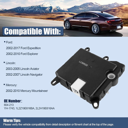 LCWRGS Rear Blend Door Actuator for Ford Expedition 2002-2017, Ford Explorer 2002-2010, Lincoln/Mercury, Temperature Control Air Door Actuator, 60...