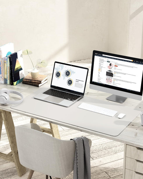 Non-Slip Desk Pad, Waterproof PVC Leather Desk Table Protector, Ultra Thin Large Mouse Pad, Easy Clean Laptop Desk Writing Mat for Office Work/Hom...